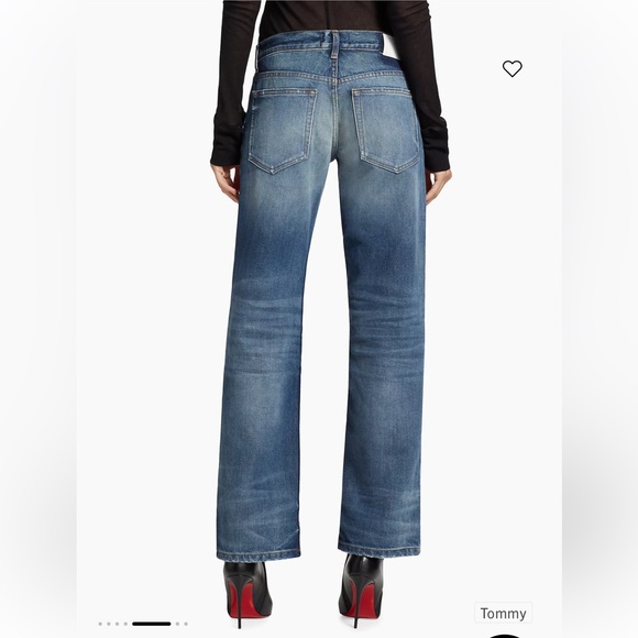 EB Denim High-Rise Straight-Leg Medium Wash Lightly Distressed Jeans Sz 29 - Picture 2 of 14
